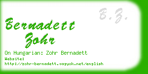 bernadett zohr business card